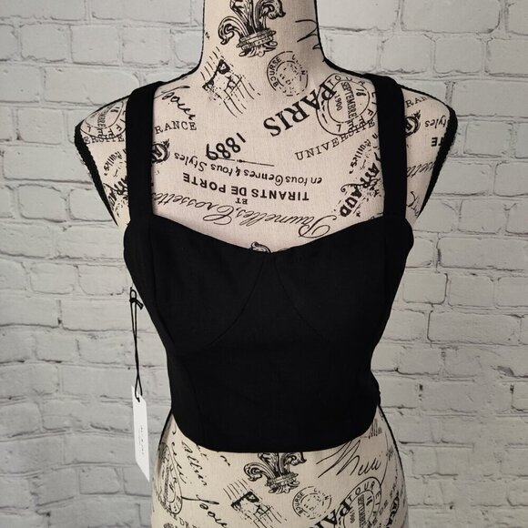 Ali & Jay Black Ponte Bodice Crop Top Women's Size S NWT - Picture 6 of 7